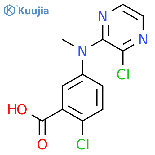 Benzoic acid, 2-chloro-5-[(3-chloro-2-pyrazinyl)methylamino]- structure