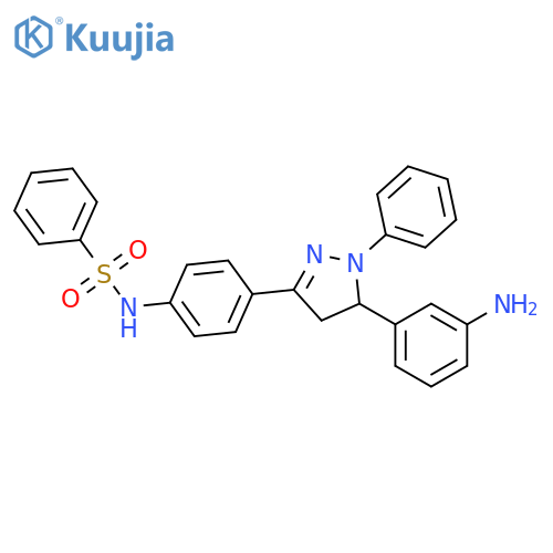Benzenesulfonamide,N-[4-[5-(3-aminophenyl)-4,5-dihydro-1-phenyl-1H-pyrazol-3-yl]phenyl]- structure