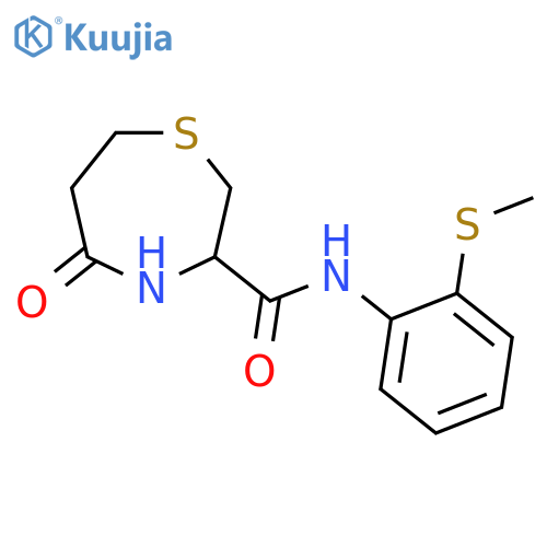 N-[2-(methylsulfanyl)phenyl]-5-oxo-1,4-thiazepane-3-carboxamide structure