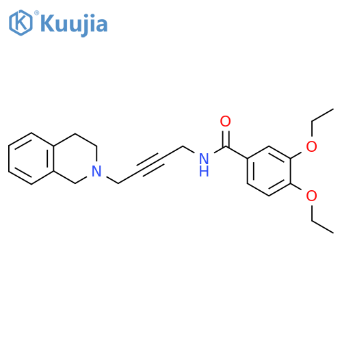 3,4-diethoxy-N-4-(1,2,3,4-tetrahydroisoquinolin-2-yl)but-2-yn-1-ylbenzamide structure