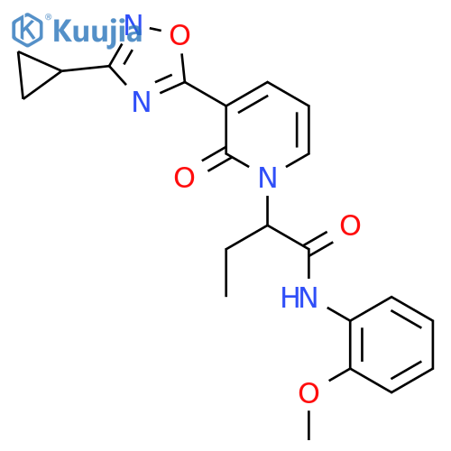 2-3-(3-cyclopropyl-1,2,4-oxadiazol-5-yl)-2-oxo-1,2-dihydropyridin-1-yl-N-(2-methoxyphenyl)butanamide structure