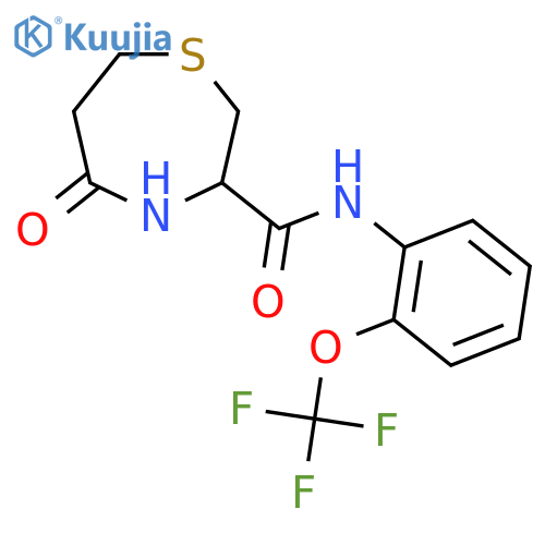 5-oxo-N-[2-(trifluoromethoxy)phenyl]-1,4-thiazepane-3-carboxamide structure