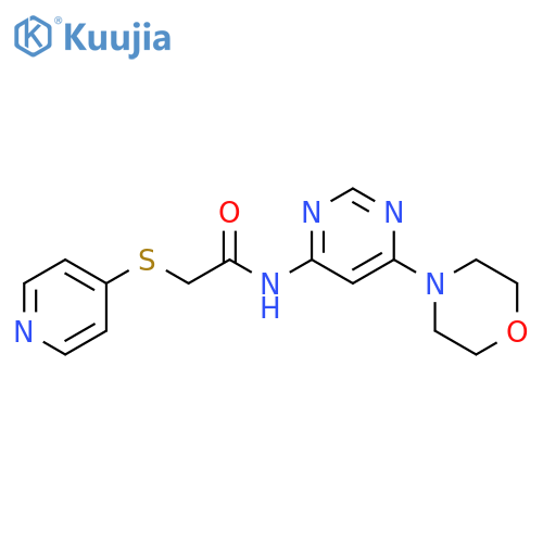 N-6-(morpholin-4-yl)pyrimidin-4-yl-2-(pyridin-4-ylsulfanyl)acetamide structure