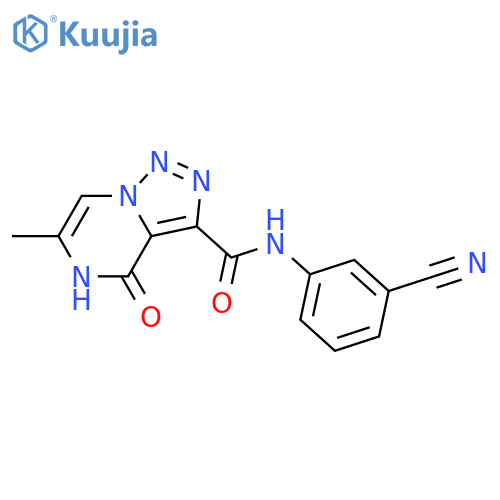 N-(3-cyanophenyl)-6-methyl-4-oxo-4H,5H-[1,2,3]triazolo[1,5-a]pyrazine-3-carboxamide structure