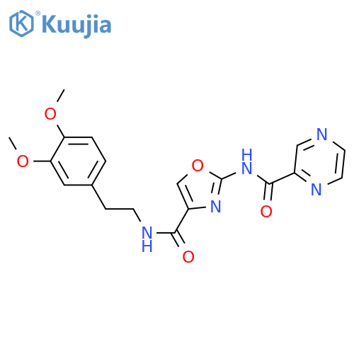 N-(4-{2-(3,4-dimethoxyphenyl)ethylcarbamoyl}-1,3-oxazol-2-yl)pyrazine-2-carboxamide structure