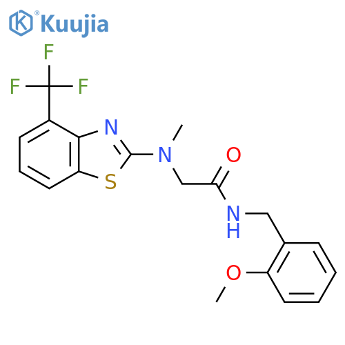 N-(2-methoxyphenyl)methyl-2-{methyl4-(trifluoromethyl)-1,3-benzothiazol-2-ylamino}acetamide structure