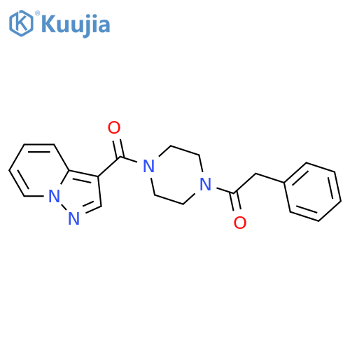 2-phenyl-1-(4-{pyrazolo[1,5-a]pyridine-3-carbonyl}piperazin-1-yl)ethan-1-one structure