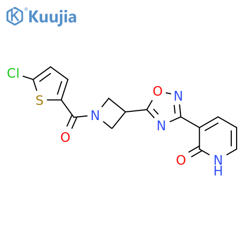 3-{5-1-(5-chlorothiophene-2-carbonyl)azetidin-3-yl-1,2,4-oxadiazol-3-yl}-1,2-dihydropyridin-2-one structure