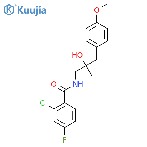 2-chloro-4-fluoro-N-2-hydroxy-3-(4-methoxyphenyl)-2-methylpropylbenzamide structure