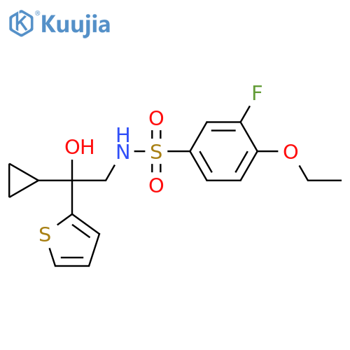 N-2-cyclopropyl-2-hydroxy-2-(thiophen-2-yl)ethyl-4-ethoxy-3-fluorobenzene-1-sulfonamide structure