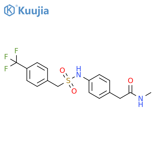 N-methyl-2-(4-{[4-(trifluoromethyl)phenyl]methanesulfonamido}phenyl)acetamide structure