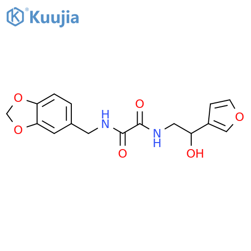 N'-[(2H-1,3-benzodioxol-5-yl)methyl]-N-[2-(furan-3-yl)-2-hydroxyethyl]ethanediamide structure