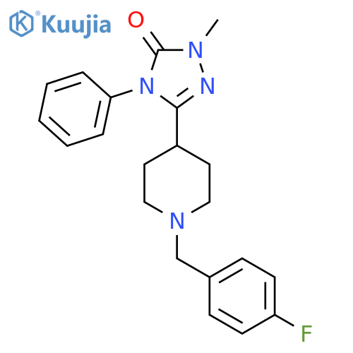 3-{1-(4-fluorophenyl)methylpiperidin-4-yl}-1-methyl-4-phenyl-4,5-dihydro-1H-1,2,4-triazol-5-one structure
