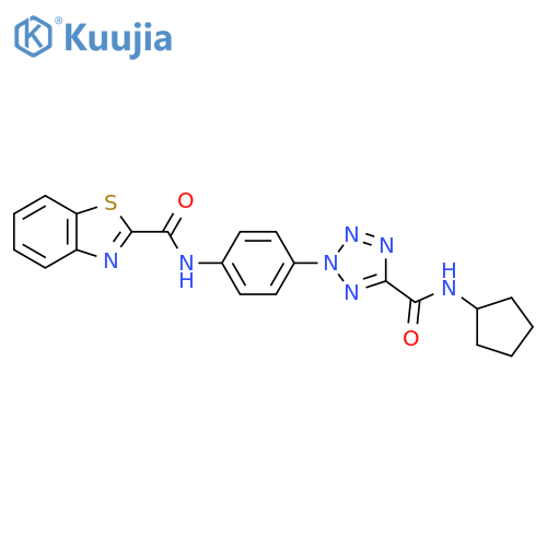 N-{4-[5-(cyclopentylcarbamoyl)-2H-1,2,3,4-tetrazol-2-yl]phenyl}-1,3-benzothiazole-2-carboxamide structure