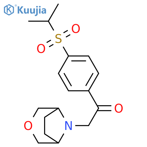 1-{3-oxa-8-azabicyclo[3.2.1]octan-8-yl}-2-[4-(propane-2-sulfonyl)phenyl]ethan-1-one structure