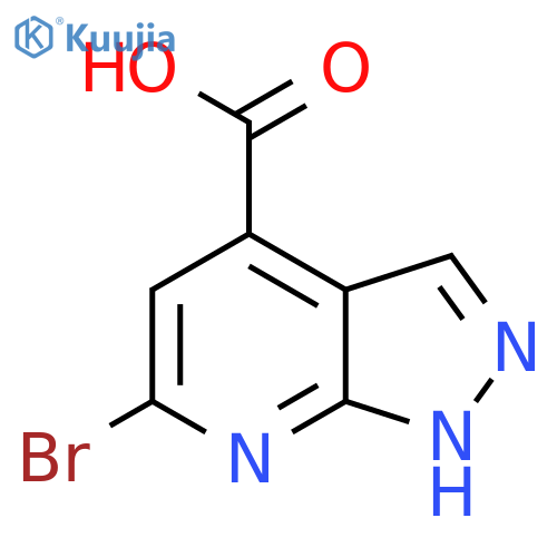 6-bromo-1H-pyrazolo3,4-bpyridine-4-carboxylic acid structure