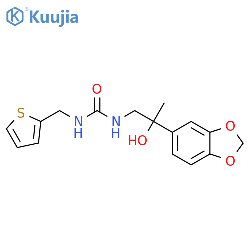 3-2-(2H-1,3-benzodioxol-5-yl)-2-hydroxypropyl-1-(thiophen-2-yl)methylurea structure