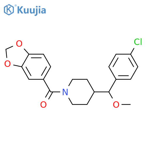 1-(2H-1,3-benzodioxole-5-carbonyl)-4-{(4-chlorophenyl)methoxymethyl}piperidine structure