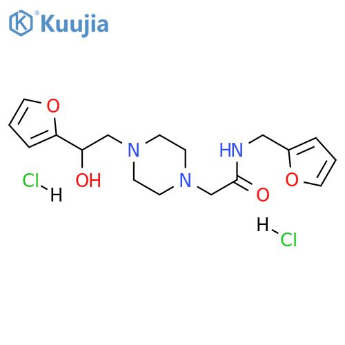 2-{4-2-(furan-2-yl)-2-hydroxyethylpiperazin-1-yl}-N-(furan-2-yl)methylacetamide dihydrochloride structure