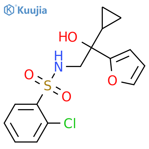 2-chloro-N-2-cyclopropyl-2-(furan-2-yl)-2-hydroxyethylbenzene-1-sulfonamide structure