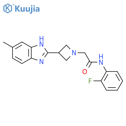 N-(2-fluorophenyl)-2-3-(5-methyl-1H-1,3-benzodiazol-2-yl)azetidin-1-ylacetamide structure
