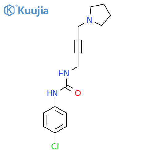 1-(4-chlorophenyl)-3-4-(pyrrolidin-1-yl)but-2-yn-1-ylurea structure