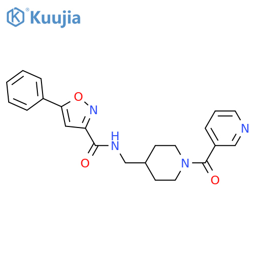 5-phenyl-N-{1-(pyridine-3-carbonyl)piperidin-4-ylmethyl}-1,2-oxazole-3-carboxamide structure