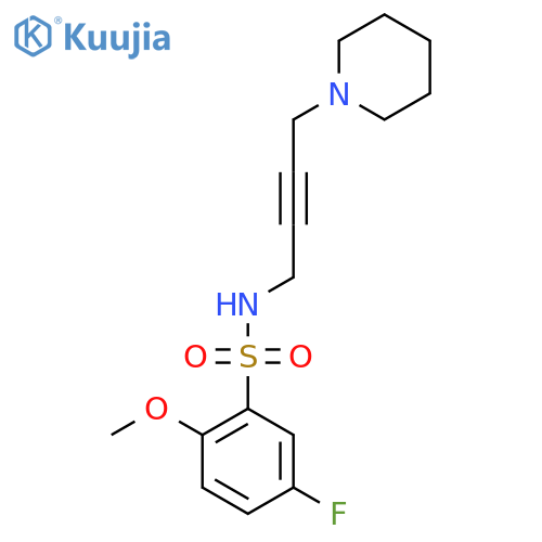 5-fluoro-2-methoxy-N-4-(piperidin-1-yl)but-2-yn-1-ylbenzene-1-sulfonamide structure