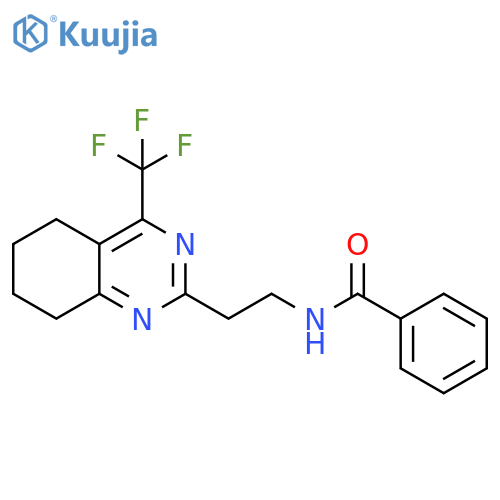 N-{2-[4-(trifluoromethyl)-5,6,7,8-tetrahydroquinazolin-2-yl]ethyl}benzamide structure