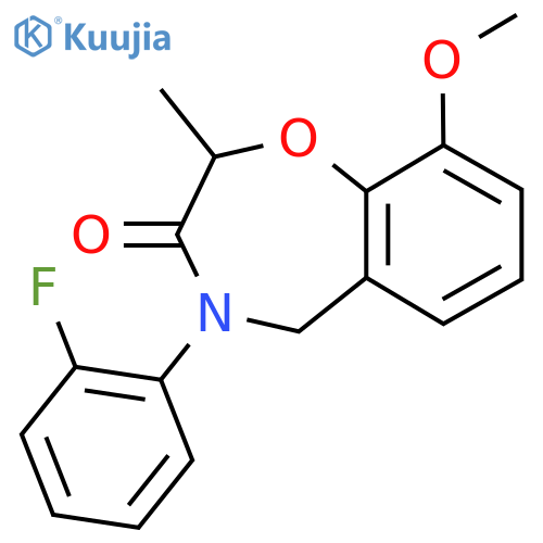 4-(2-fluorophenyl)-9-methoxy-2-methyl-2,3,4,5-tetrahydro-1,4-benzoxazepin-3-one structure