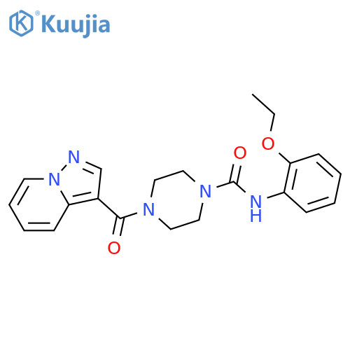 N-(2-ethoxyphenyl)-4-{pyrazolo[1,5-a]pyridine-3-carbonyl}piperazine-1-carboxamide structure