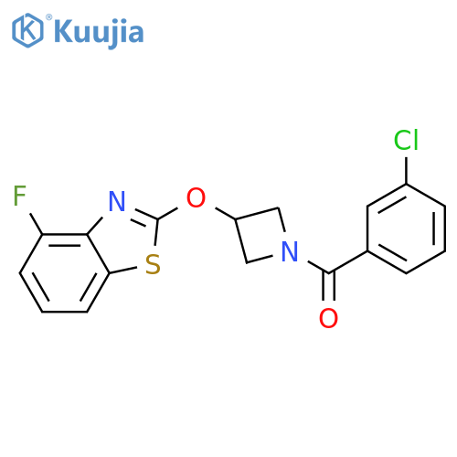 2-{[1-(3-chlorobenzoyl)azetidin-3-yl]oxy}-4-fluoro-1,3-benzothiazole structure