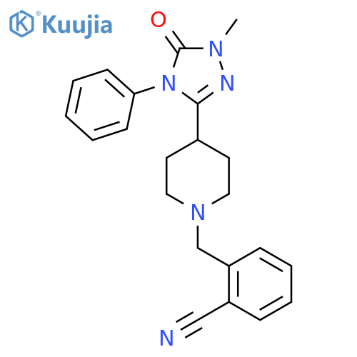 2-{[4-(1-methyl-5-oxo-4-phenyl-4,5-dihydro-1H-1,2,4-triazol-3-yl)piperidin-1-yl]methyl}benzonitrile structure