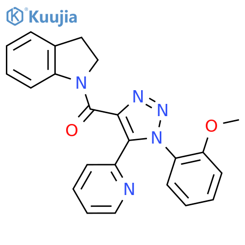 1-1-(2-methoxyphenyl)-5-(pyridin-2-yl)-1H-1,2,3-triazole-4-carbonyl-2,3-dihydro-1H-indole structure