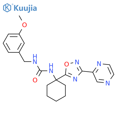 1-(3-methoxyphenyl)methyl-3-{1-3-(pyrazin-2-yl)-1,2,4-oxadiazol-5-ylcyclohexyl}urea structure