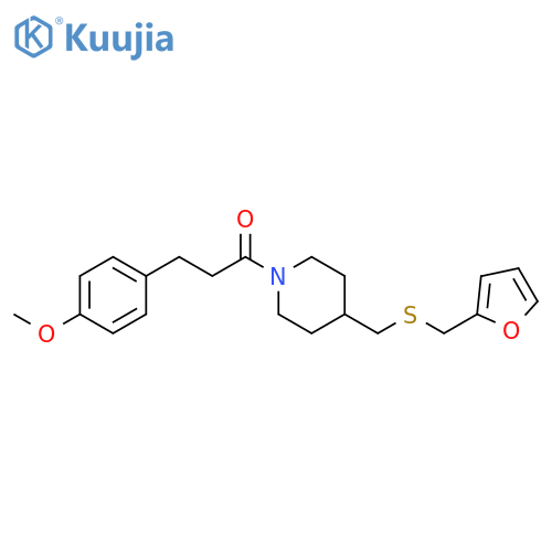 1-[4-({[(furan-2-yl)methyl]sulfanyl}methyl)piperidin-1-yl]-3-(4-methoxyphenyl)propan-1-one structure