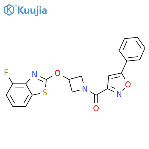 4-fluoro-2-{[1-(5-phenyl-1,2-oxazole-3-carbonyl)azetidin-3-yl]oxy}-1,3-benzothiazole structure