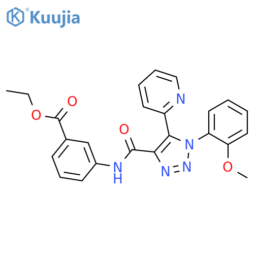 ethyl 3-1-(2-methoxyphenyl)-5-(pyridin-2-yl)-1H-1,2,3-triazole-4-amidobenzoate structure