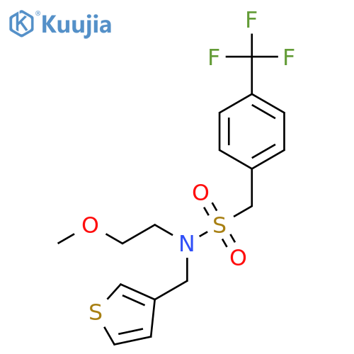 N-(2-methoxyethyl)-N-[(thiophen-3-yl)methyl]-1-[4-(trifluoromethyl)phenyl]methanesulfonamide structure