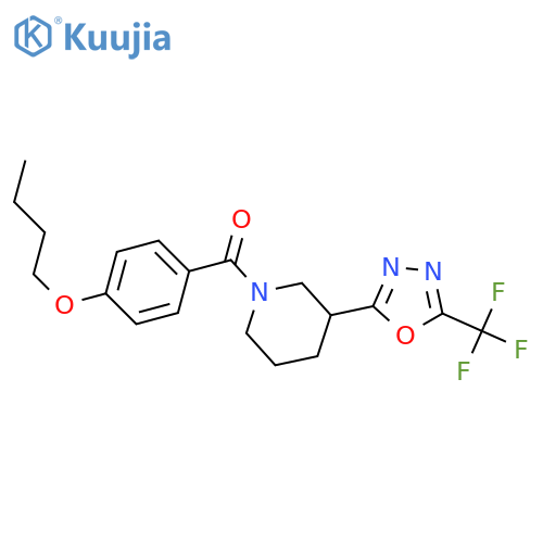 1-(4-butoxybenzoyl)-3-[5-(trifluoromethyl)-1,3,4-oxadiazol-2-yl]piperidine structure