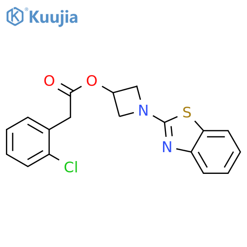 1-(1,3-benzothiazol-2-yl)azetidin-3-yl 2-(2-chlorophenyl)acetate structure