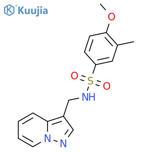 4-methoxy-3-methyl-N-({pyrazolo1,5-apyridin-3-yl}methyl)benzene-1-sulfonamide structure