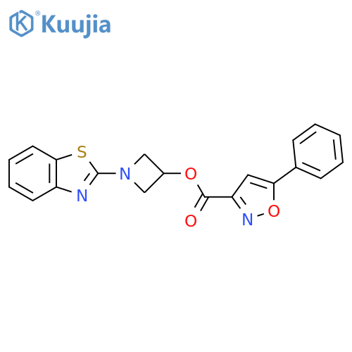 1-(1,3-benzothiazol-2-yl)azetidin-3-yl 5-phenyl-1,2-oxazole-3-carboxylate structure