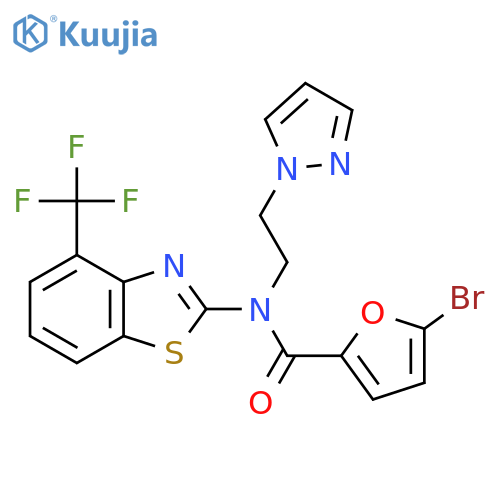 5-bromo-N-2-(1H-pyrazol-1-yl)ethyl-N-4-(trifluoromethyl)-1,3-benzothiazol-2-ylfuran-2-carboxamide structure