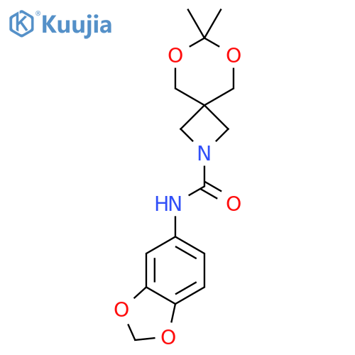 N-(2H-1,3-benzodioxol-5-yl)-7,7-dimethyl-6,8-dioxa-2-azaspiro3.5nonane-2-carboxamide structure