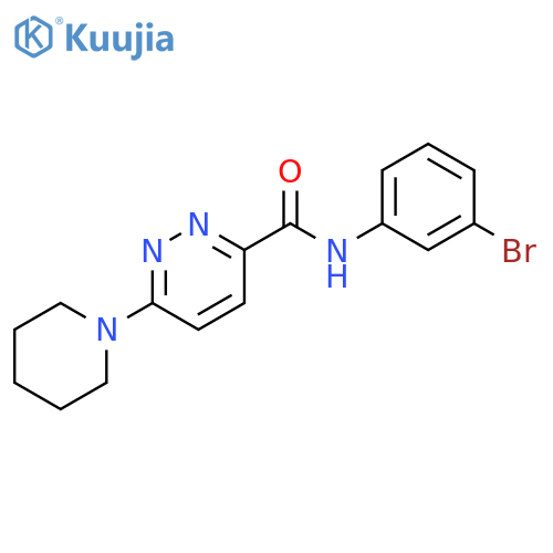 N-(3-bromophenyl)-6-(piperidin-1-yl)pyridazine-3-carboxamide structure