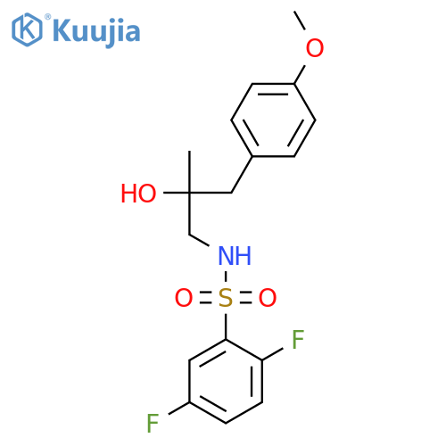 2,5-difluoro-N-2-hydroxy-3-(4-methoxyphenyl)-2-methylpropylbenzene-1-sulfonamide structure