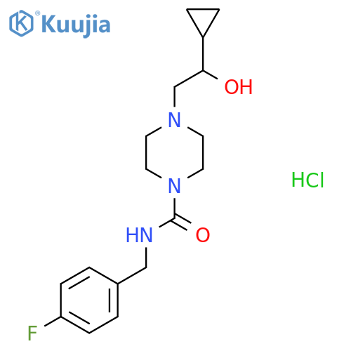 4-(2-cyclopropyl-2-hydroxyethyl)-N-(4-fluorophenyl)methylpiperazine-1-carboxamide hydrochloride structure