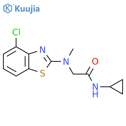 2-(4-chloro-1,3-benzothiazol-2-yl)(methyl)amino-N-cyclopropylacetamide structure