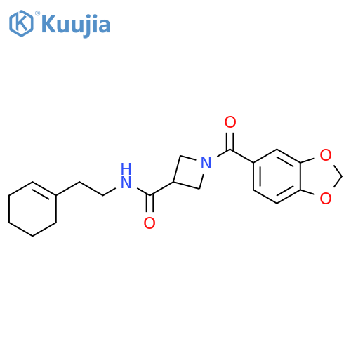 1-(2H-1,3-benzodioxole-5-carbonyl)-N-2-(cyclohex-1-en-1-yl)ethylazetidine-3-carboxamide structure